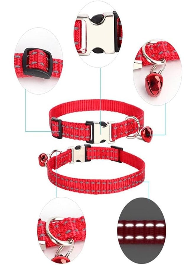 Weimostar Black Puppy Collar with Bell, Reflective Nylon XS Cat Collars Soft Adjustable Buckle for XXS XSmall Small Puppy Female Tiny Pets Dogs Boy Girl Kitten Yorkie Chihuahua X-Small - Image 4